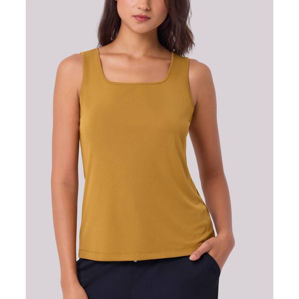 NEW ANGEL APPAREL scoop neck tank top in mustard